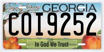GA license plate COI9252