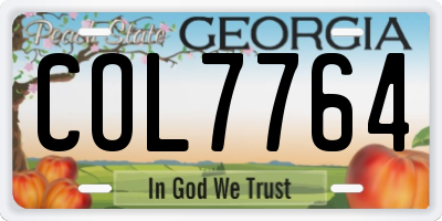 GA license plate COL7764