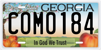 GA license plate COM0184