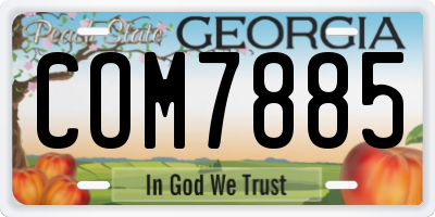 GA license plate COM7885