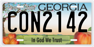 GA license plate CON2142