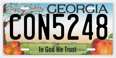 GA license plate CON5248