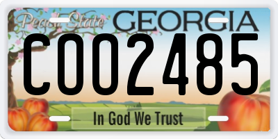 GA license plate COO2485