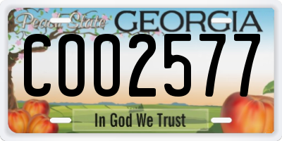 GA license plate COO2577