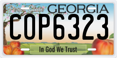 GA license plate COP6323