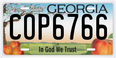 GA license plate COP6766