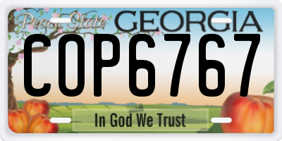GA license plate COP6767