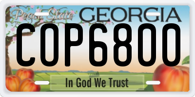 GA license plate COP6800