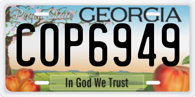 GA license plate COP6949