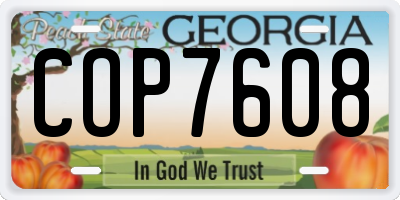 GA license plate COP7608