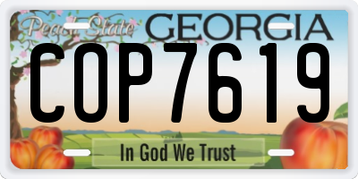 GA license plate COP7619