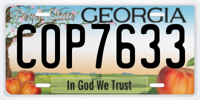 GA license plate COP7633