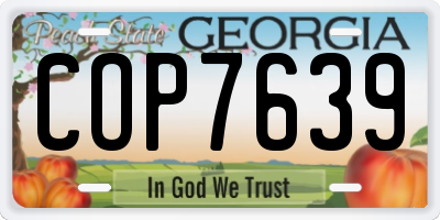 GA license plate COP7639