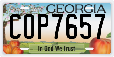 GA license plate COP7657