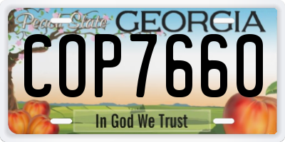 GA license plate COP7660