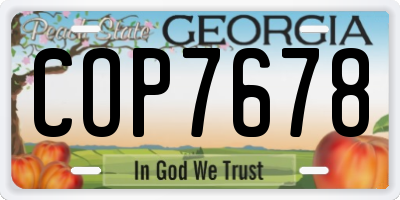 GA license plate COP7678