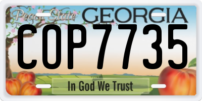 GA license plate COP7735