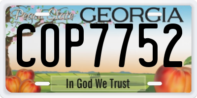 GA license plate COP7752