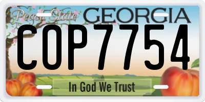 GA license plate COP7754