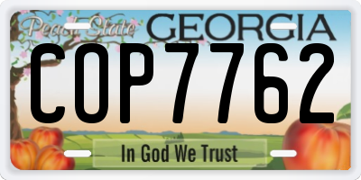 GA license plate COP7762