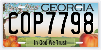 GA license plate COP7798