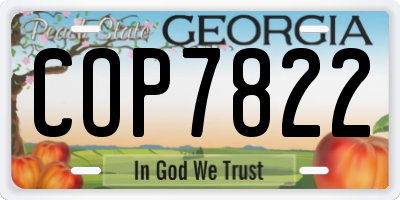 GA license plate COP7822