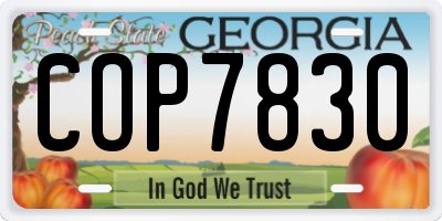 GA license plate COP7830