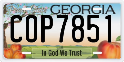 GA license plate COP7851