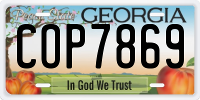GA license plate COP7869