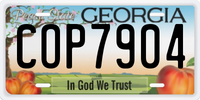 GA license plate COP7904