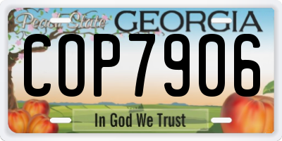 GA license plate COP7906