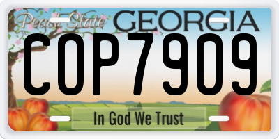GA license plate COP7909