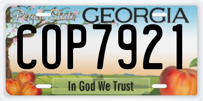GA license plate COP7921