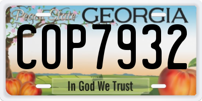 GA license plate COP7932