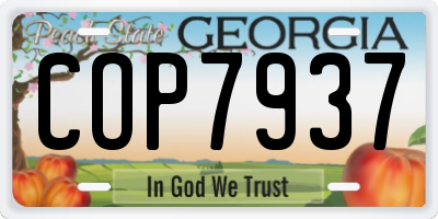 GA license plate COP7937