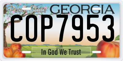 GA license plate COP7953