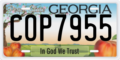 GA license plate COP7955