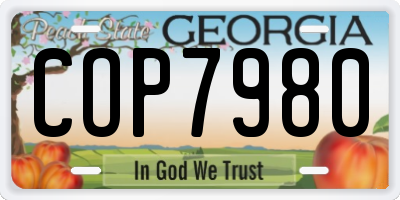 GA license plate COP7980