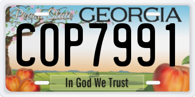 GA license plate COP7991