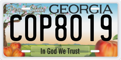 GA license plate COP8019