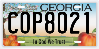GA license plate COP8021
