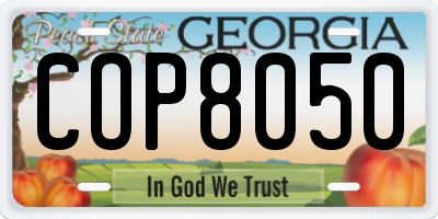 GA license plate COP8050