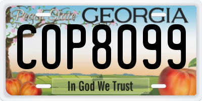 GA license plate COP8099