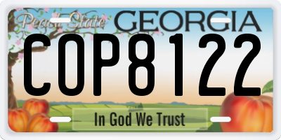 GA license plate COP8122
