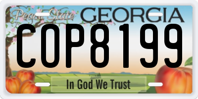 GA license plate COP8199