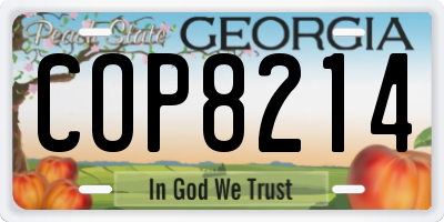 GA license plate COP8214