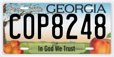 GA license plate COP8248