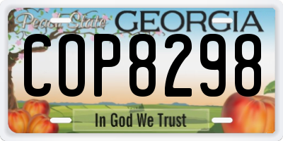 GA license plate COP8298