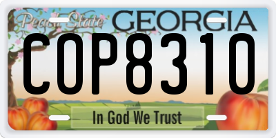 GA license plate COP8310