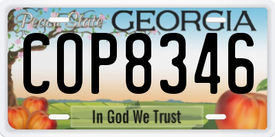 GA license plate COP8346